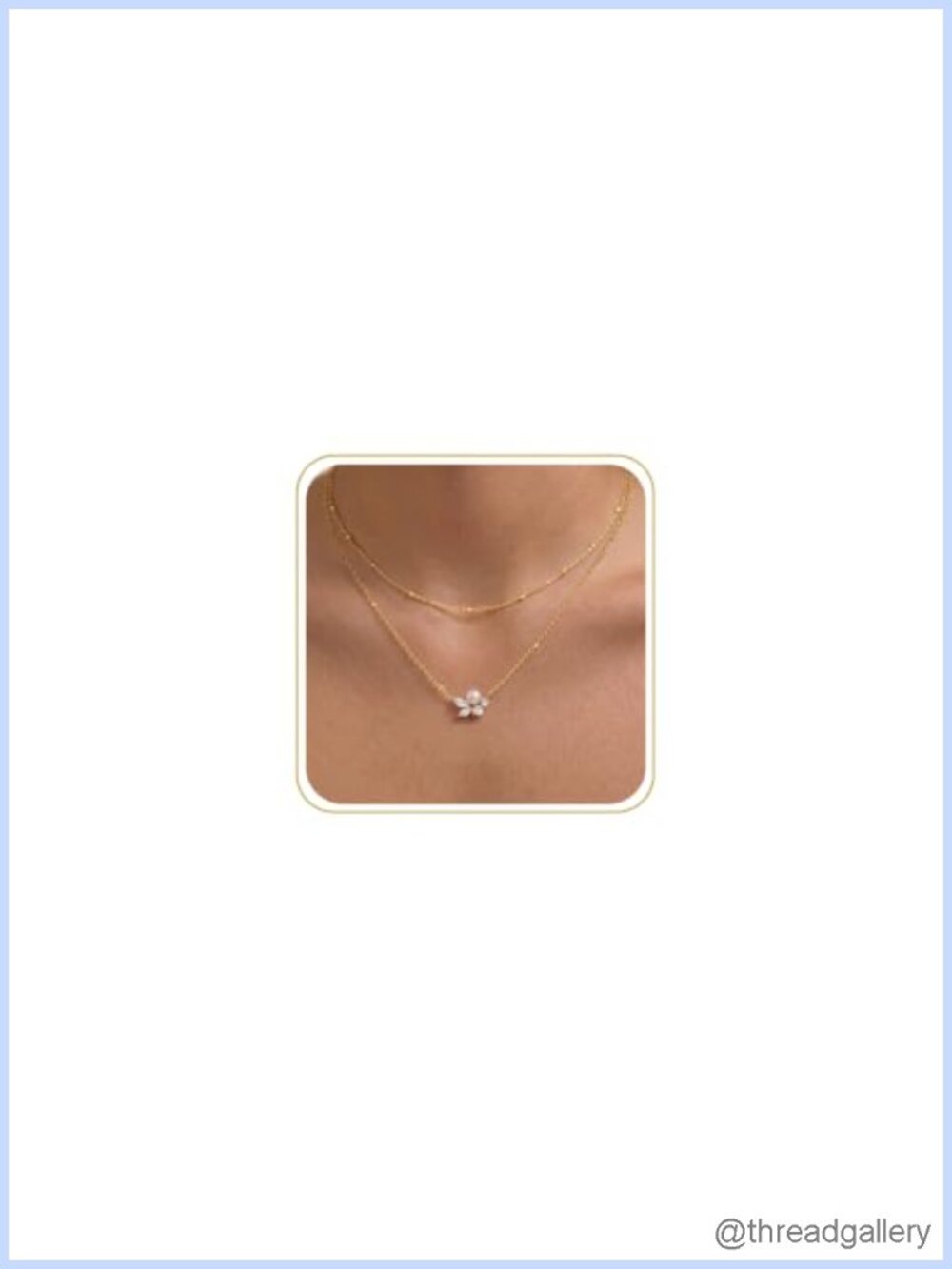 Gold Plated Layered Pearl Pendant Necklace Set 14K Plated